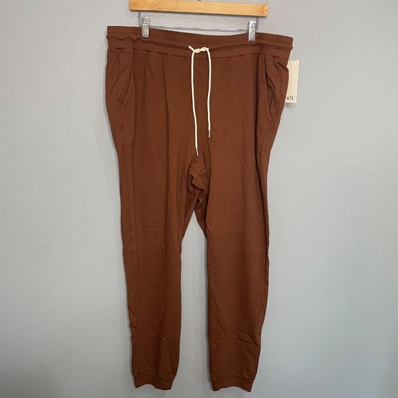 MATE THE LABEL organic terry classic jogger in cocoa 2X - Picture 2 of 7